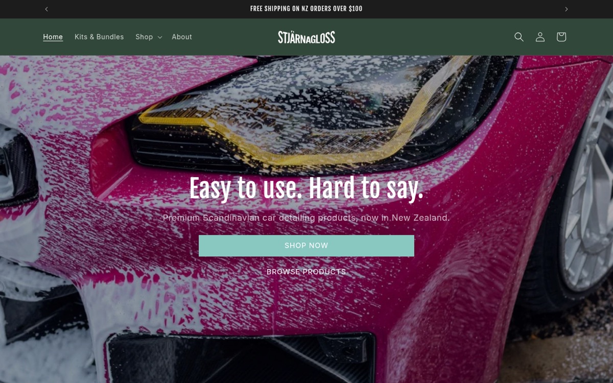 Stjärnagloss NZ — custom Shopify store hero